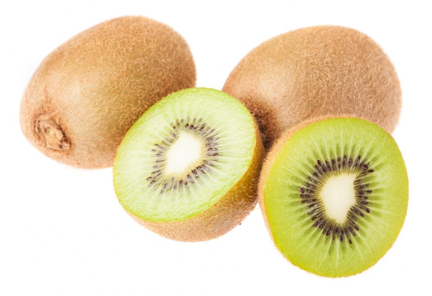 Kiwis and a sliced kiwi