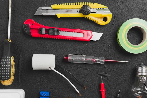 Free Photo knives and tools for electrical maintenance