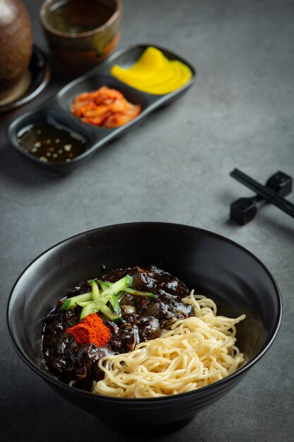 Korean food;Jajangmyeon or noodle with fermented black beans sauce