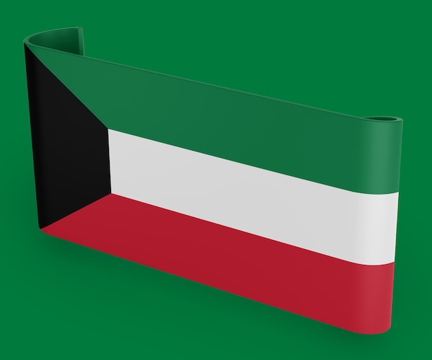 Free Photo kuwait flag ribbon banner