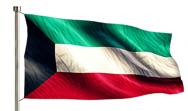 Free photo kuwait national flag isolated 3d white background