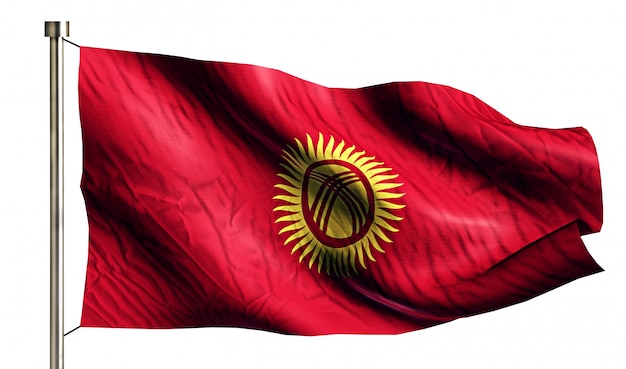 Free photo kyrgyzstan national flag isolated 3d white background