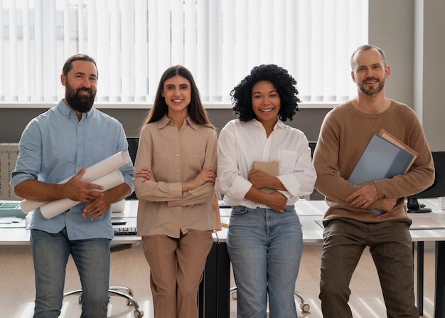 Free photo labor union members working together