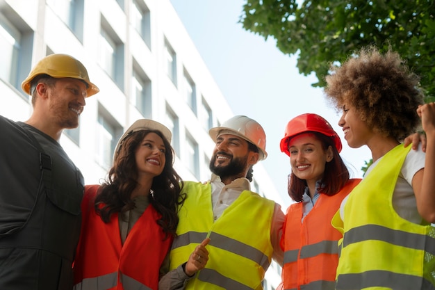 Free photo labor union members working together