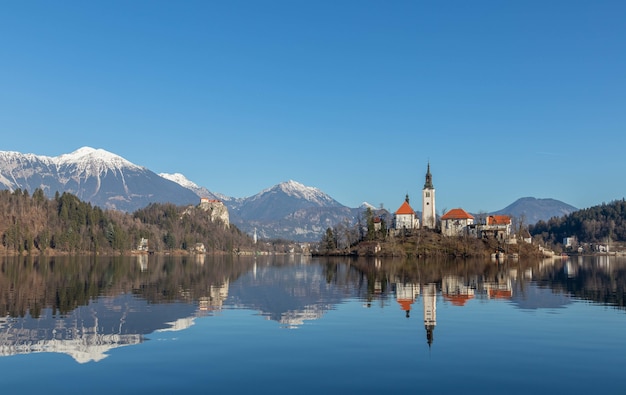 Free photo lake bled panorama