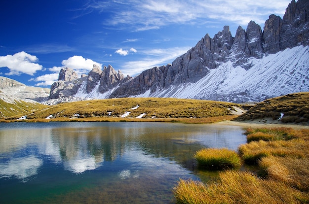 Free Photo lake in the mountains of the swiss alps