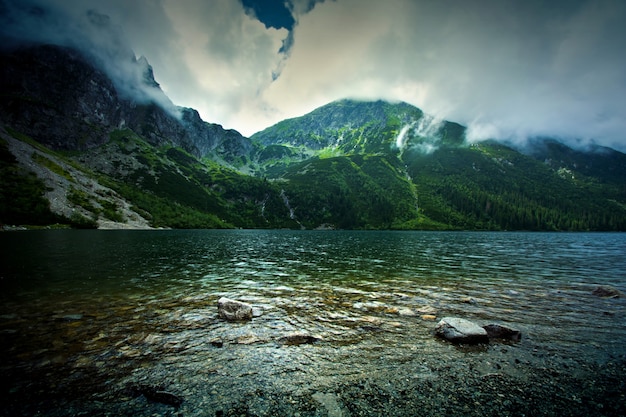 Free photo lake in mountains.