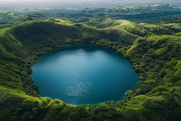 Free photo lake  in volcanic crater