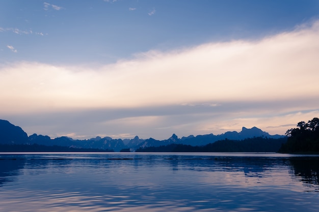 lake with mountain view