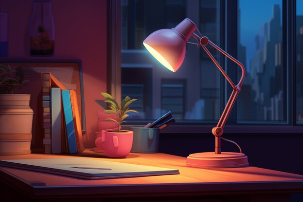 Lamp design with digital art style