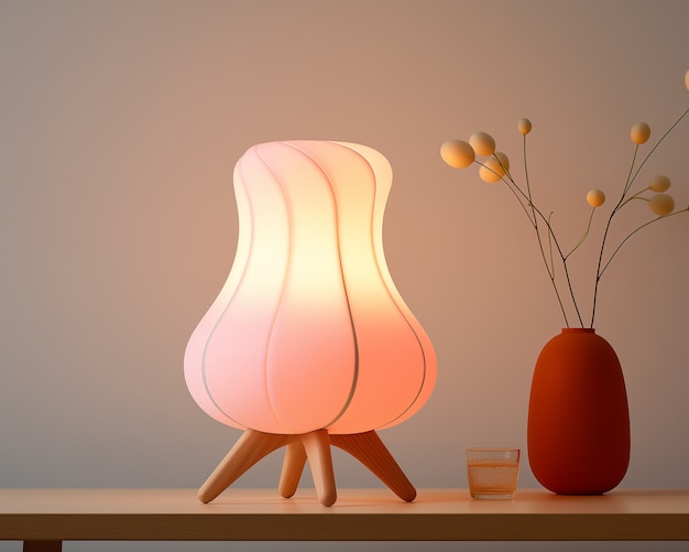 Lamp design with digital art style