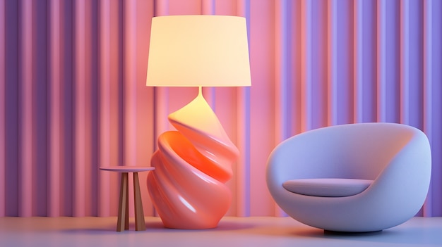 Lamp design with digital art style