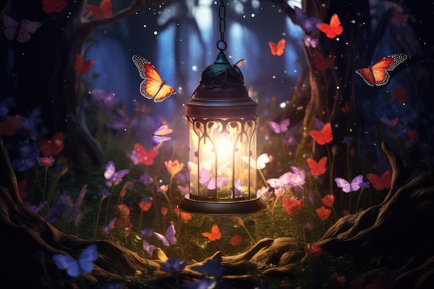 Free photo lamp design with fantasy futuristic syle