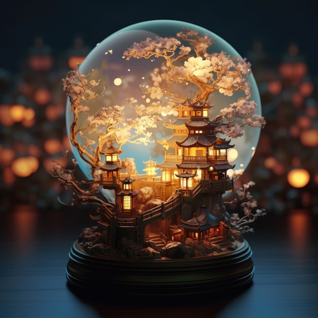 Free photo lamp design with fantasy style