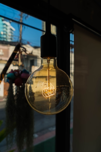 Free Photo lamps in a modern cafe