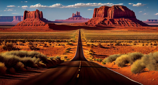 Landscape adventure Monument Valley Navajo Mountain beauty generative AI