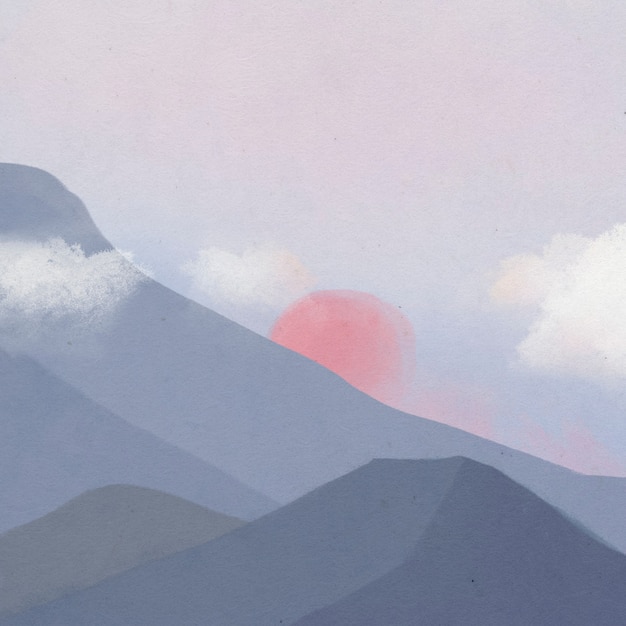 Free Photo landscape background of mountains during dawn illustration