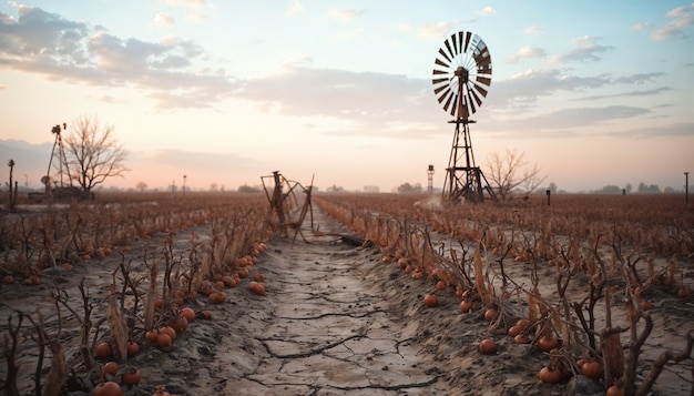 Free photo landscape of cracked earth from drought