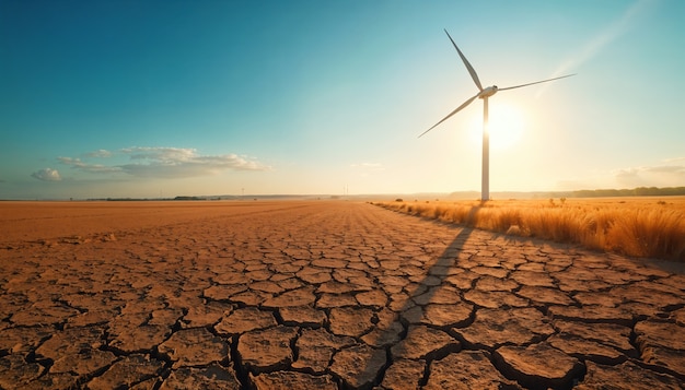 Free photo landscape of cracked earth from drought