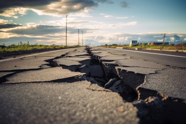 Free photo landscape of extreme earthquake