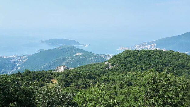 Landscape of Montenegro and Adriatic sea