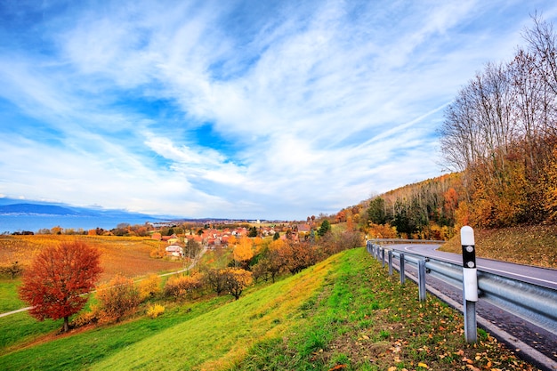 Free photo landscape near neuchatel lake in switzerland