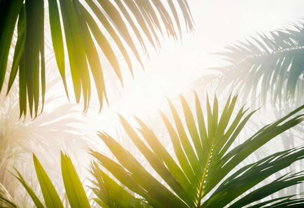 Landscape of palm trees in pastel colors