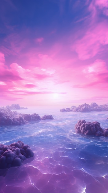 Free Photo landscape scenery with magenta nature