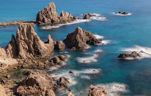 Free Photo landscape in the sirens reef, natural park of cabo de gata, spain