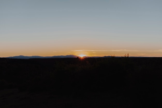 Landscape of a sunset in a clear day