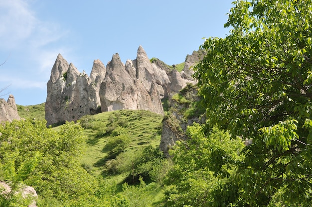 Landscape view of green hills