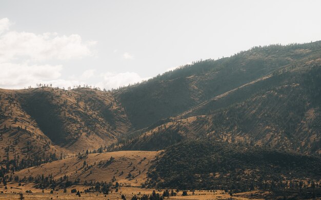 Landscape view of the mountains during sunset