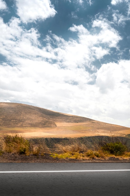 Free photo landscape with mountain and road