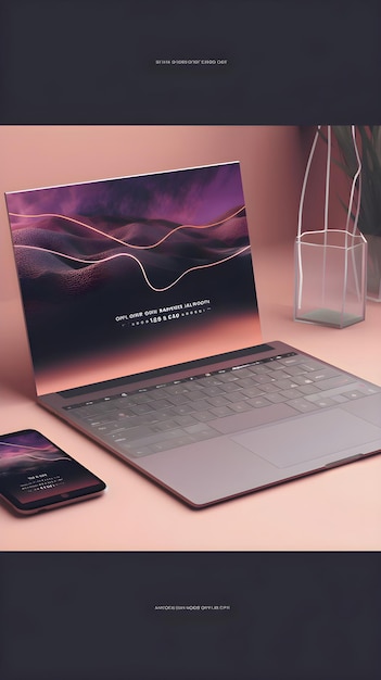 Free photo laptop and smartphone on pink background 3d rendering computer digital drawing