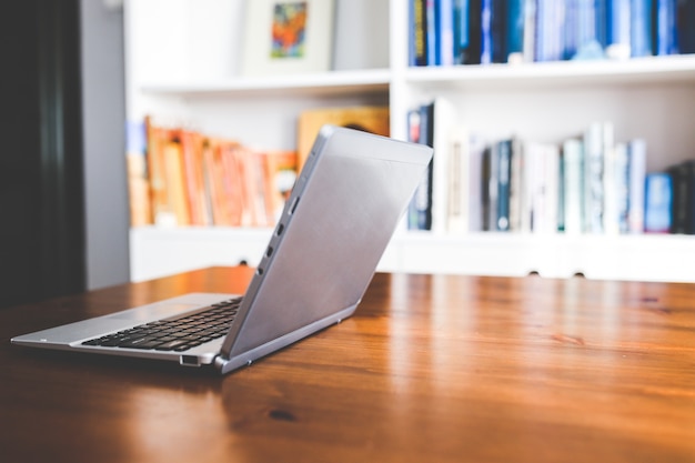 Laptop on a table