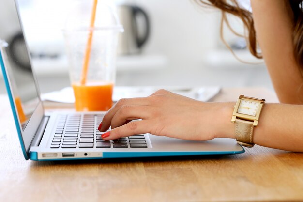 Laptop on the table