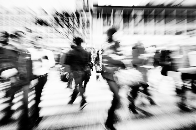 Free Photo large crowd walking in a city