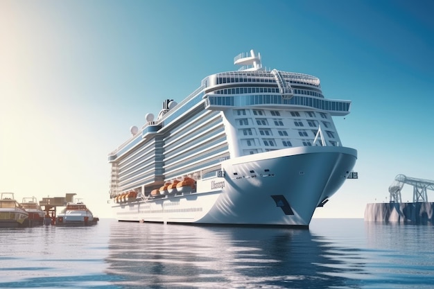 Free photo large luxurious cruise ship sailing in the sea on a sunny day ai generative