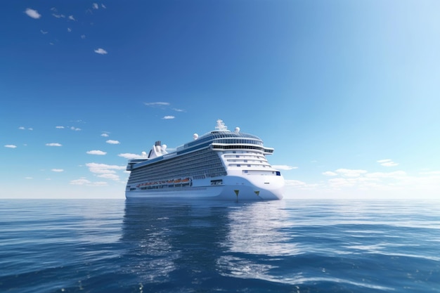 Free Photo large luxurious cruise ship sailing in the sea on a sunny day ai generative