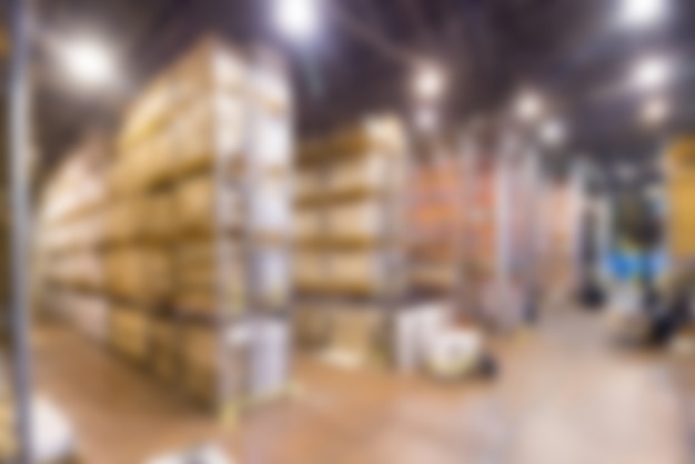 Free photo large modern warehouse theme blur background