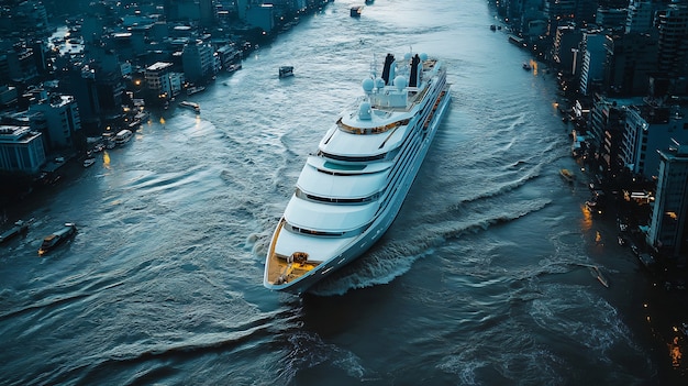 Free Photo large tsunami wave crashing into a city