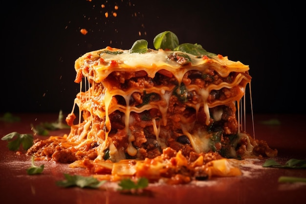 Free photo lasagna fresh with sauce gourmet menu templates