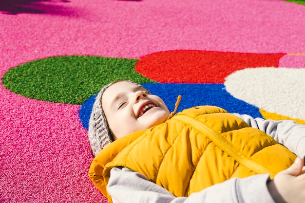 Free Photo laughing girl on rubber ground