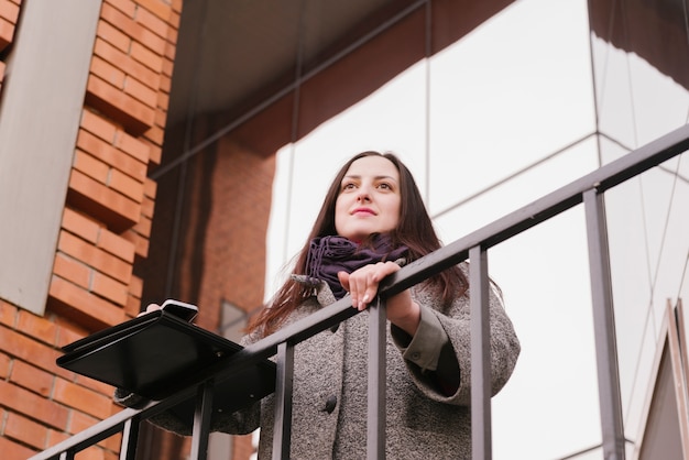 Free photo lawyer in a balcony