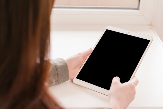 Lawyer using tablet