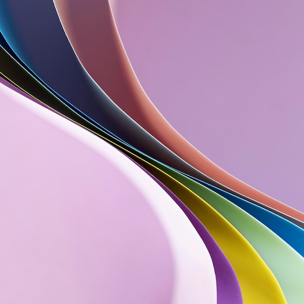 Free Photo layers of curved colored papers