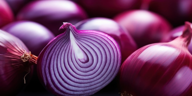 Free Photo layers of purple onion rings create a beautiful intricate pattern of natural spirals