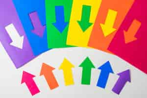 Free photo layout of paper arrows in lgbt colors