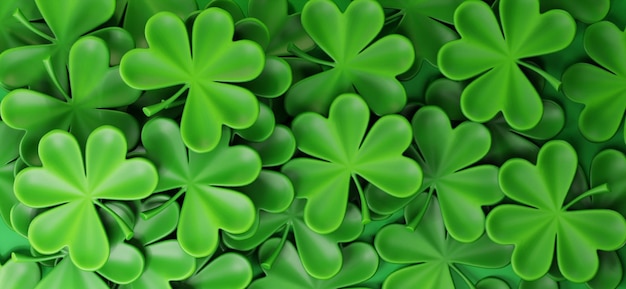 Free photo leaf clover background 3d illustration