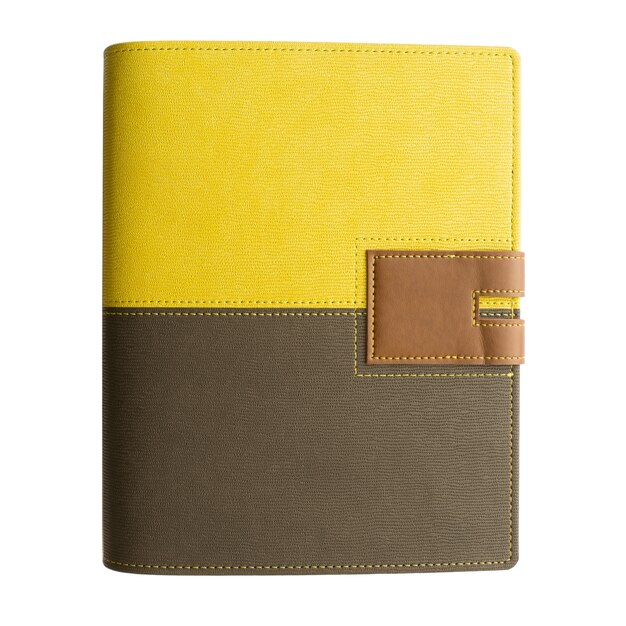 Leather yellow-black cover notebook